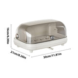 Maxbell Cup Storage Holder Dish Drainer with Clear Lid for Dishes Coffee Mug Bowls Gray