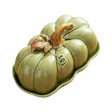 Maxbell Salad Plate with Lid Elegant Ceramic Dessert Plate for Party Cafe Restaurant Green