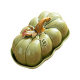 Maxbell Salad Plate with Lid Elegant Ceramic Dessert Plate for Party Cafe Restaurant Green