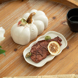 Maxbell Salad Plate with Lid Elegant Ceramic Dessert Plate for Party Cafe Restaurant White