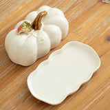 Maxbell Salad Plate with Lid Elegant Ceramic Dessert Plate for Party Cafe Restaurant White