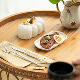 Maxbell Salad Plate with Lid Elegant Ceramic Dessert Plate for Party Cafe Restaurant White
