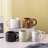 Maxbell Novelty Fist Coffee Mug Ceramic for Men Women Coffee Lover Gift Drinking Mug Beige