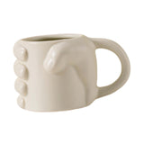 Maxbell Novelty Fist Coffee Mug Ceramic for Men Women Coffee Lover Gift Drinking Mug Beige