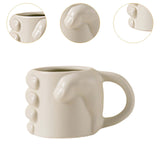 Maxbell Novelty Fist Coffee Mug Ceramic for Men Women Coffee Lover Gift Drinking Mug Beige