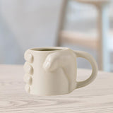 Maxbell Novelty Fist Coffee Mug Ceramic for Men Women Coffee Lover Gift Drinking Mug Beige