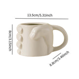 Maxbell Novelty Fist Coffee Mug Ceramic for Men Women Coffee Lover Gift Drinking Mug Beige