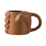 Maxbell Novelty Fist Coffee Mug Ceramic for Men Women Coffee Lover Gift Drinking Mug Brown