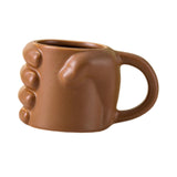 Maxbell Novelty Fist Coffee Mug Ceramic for Men Women Coffee Lover Gift Drinking Mug Brown