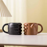 Maxbell Novelty Fist Coffee Mug Ceramic for Men Women Coffee Lover Gift Drinking Mug Black