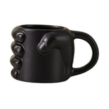 Maxbell Novelty Fist Coffee Mug Ceramic for Men Women Coffee Lover Gift Drinking Mug Black