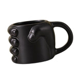 Maxbell Novelty Fist Coffee Mug Ceramic for Men Women Coffee Lover Gift Drinking Mug Black