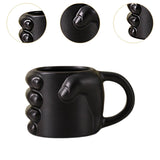 Maxbell Novelty Fist Coffee Mug Ceramic for Men Women Coffee Lover Gift Drinking Mug Black
