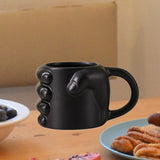 Maxbell Novelty Fist Coffee Mug Ceramic for Men Women Coffee Lover Gift Drinking Mug Black