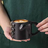 Maxbell Novelty Fist Coffee Mug Ceramic for Men Women Coffee Lover Gift Drinking Mug Black