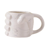 Maxbell Novelty Fist Coffee Mug Ceramic for Men Women Coffee Lover Gift Drinking Mug White Marble