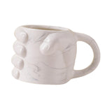 Maxbell Novelty Fist Coffee Mug Ceramic for Men Women Coffee Lover Gift Drinking Mug White Marble