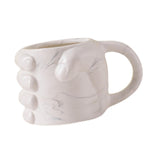 Maxbell Novelty Fist Coffee Mug Ceramic for Men Women Coffee Lover Gift Drinking Mug White Marble
