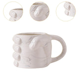 Maxbell Novelty Fist Coffee Mug Ceramic for Men Women Coffee Lover Gift Drinking Mug White Marble