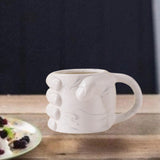 Maxbell Novelty Fist Coffee Mug Ceramic for Men Women Coffee Lover Gift Drinking Mug White Marble