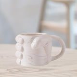 Maxbell Novelty Fist Coffee Mug Ceramic for Men Women Coffee Lover Gift Drinking Mug White Marble