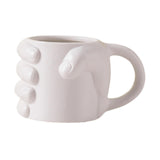 Maxbell Novelty Fist Coffee Mug Ceramic for Men Women Coffee Lover Gift Drinking Mug White