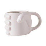 Maxbell Novelty Fist Coffee Mug Ceramic for Men Women Coffee Lover Gift Drinking Mug White