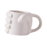 Maxbell Novelty Fist Coffee Mug Ceramic for Men Women Coffee Lover Gift Drinking Mug White