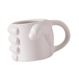 Maxbell Novelty Fist Coffee Mug Ceramic for Men Women Coffee Lover Gift Drinking Mug White