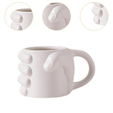 Maxbell Novelty Fist Coffee Mug Ceramic for Men Women Coffee Lover Gift Drinking Mug White