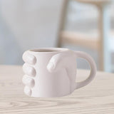 Maxbell Novelty Fist Coffee Mug Ceramic for Men Women Coffee Lover Gift Drinking Mug White