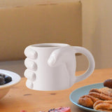 Maxbell Novelty Fist Coffee Mug Ceramic for Men Women Coffee Lover Gift Drinking Mug White
