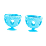 Maxbell 2Pcs Silicone Egg Brush Kitchen Gadgets for Fresh Eggs Rotating Egg Scrubber Blue