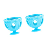 Maxbell 2Pcs Silicone Egg Brush Kitchen Gadgets for Fresh Eggs Rotating Egg Scrubber Blue