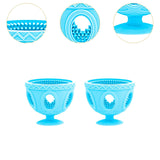 Maxbell 2Pcs Silicone Egg Brush Kitchen Gadgets for Fresh Eggs Rotating Egg Scrubber Blue