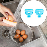 Maxbell 2Pcs Silicone Egg Brush Kitchen Gadgets for Fresh Eggs Rotating Egg Scrubber Blue