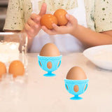 Maxbell 2Pcs Silicone Egg Brush Kitchen Gadgets for Fresh Eggs Rotating Egg Scrubber Blue