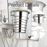 Maxbell Desktop Ice Bucket Stand Champagne Bucket Holder for Picnic Cocktail Parties Silver