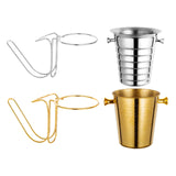 Maxbell Desktop Ice Bucket Stand Champagne Bucket Holder for Picnic Cocktail Parties Silver