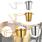 Maxbell Desktop Ice Bucket Stand Champagne Bucket Holder for Picnic Cocktail Parties Silver