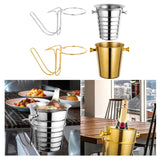 Maxbell Desktop Ice Bucket Stand Champagne Bucket Holder for Picnic Cocktail Parties Silver