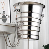 Maxbell Desktop Ice Bucket Stand Champagne Bucket Holder for Picnic Cocktail Parties Silver