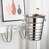 Maxbell Desktop Ice Bucket Stand Champagne Bucket Holder for Picnic Cocktail Parties Silver