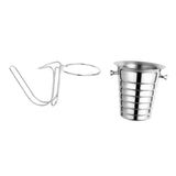 Maxbell Desktop Ice Bucket Stand Champagne Bucket Holder for Picnic Cocktail Parties Silver