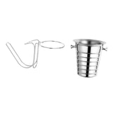 Maxbell Desktop Ice Bucket Stand Champagne Bucket Holder for Picnic Cocktail Parties Silver