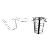 Maxbell Desktop Ice Bucket Stand Champagne Bucket Holder for Picnic Cocktail Parties Silver