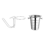 Maxbell Desktop Ice Bucket Stand Champagne Bucket Holder for Picnic Cocktail Parties Silver