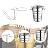 Maxbell Desktop Ice Bucket Stand Champagne Bucket Holder for Picnic Cocktail Parties Silver