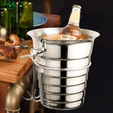 Maxbell Desktop Ice Bucket Stand Champagne Bucket Holder for Picnic Cocktail Parties Silver