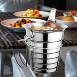 Maxbell Desktop Ice Bucket Stand Champagne Bucket Holder for Picnic Cocktail Parties Silver